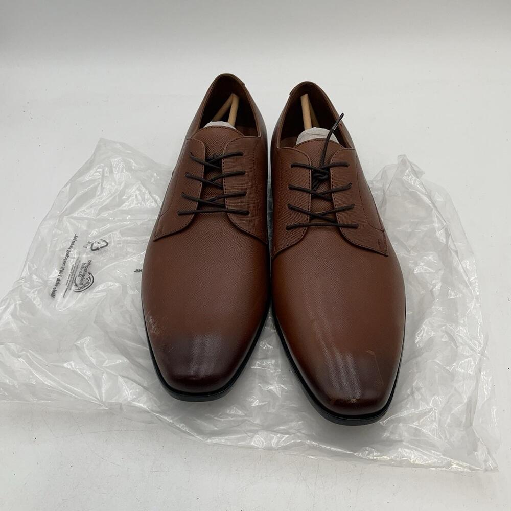 Aldo Brown Dress Shoes Mens Synthetic Oxford Lace Up Square Toe Formal Size 12
